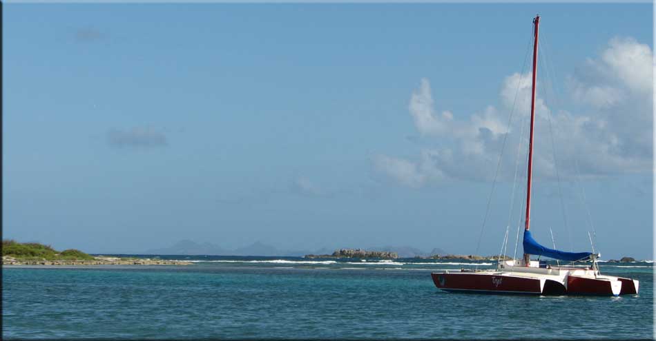 Tryst in the bay with St Barts in the distance