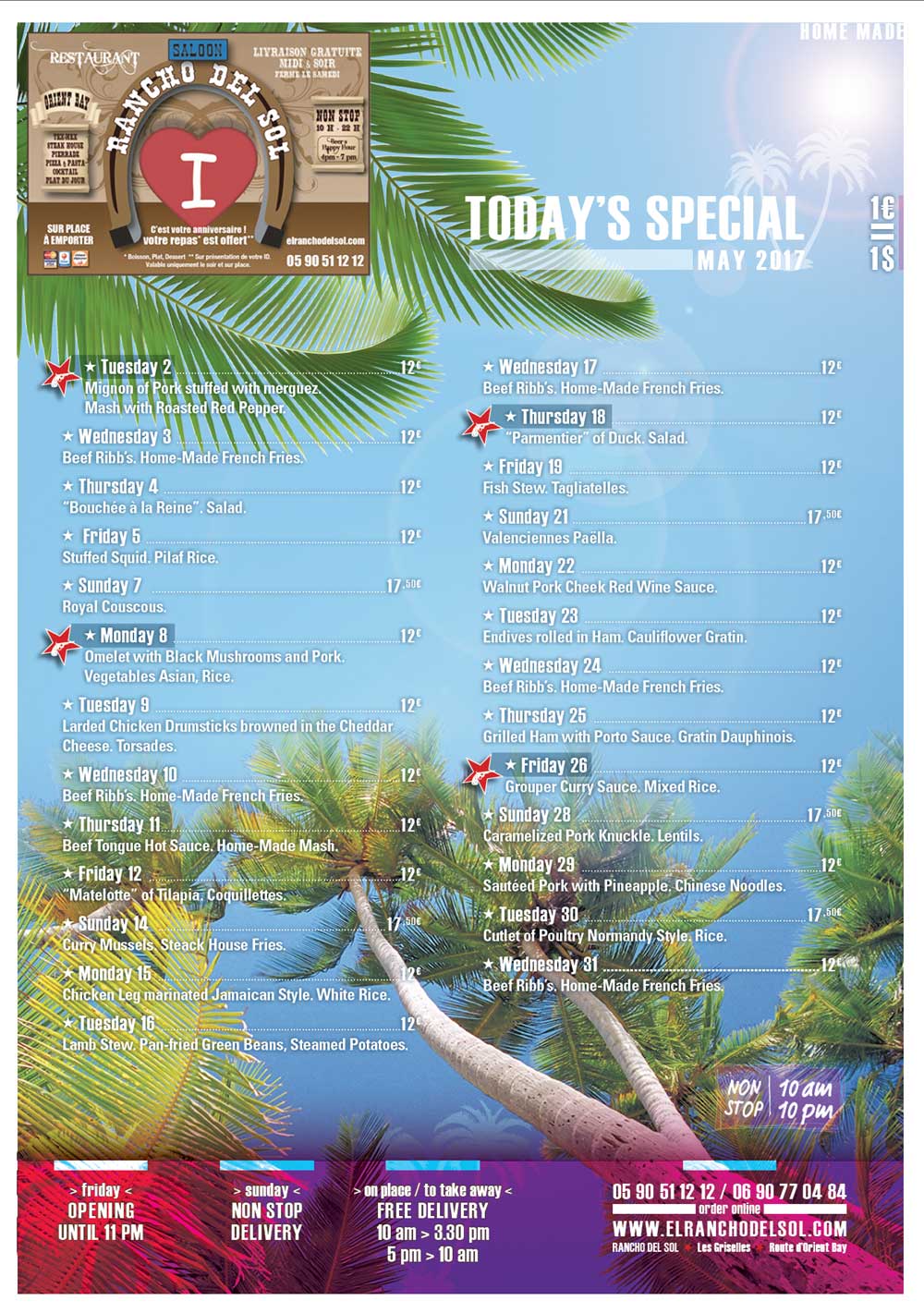 Rancho del Sol Specials